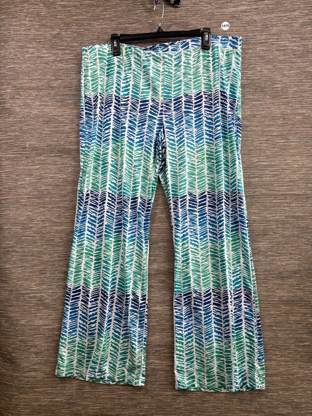 Reel Legends Pull On Sweatpants Womens Size 1X Multicolor Striped Stretch